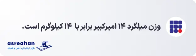 وزن میلگرد ۱۴ امیرکبیر