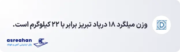وزن میلگرد ۱۸ درپاد