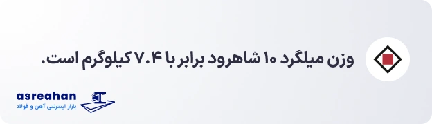 وزن میلگرد 10 شاهرود