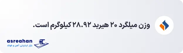 وزن میلگرد ۲۰ هیربد
