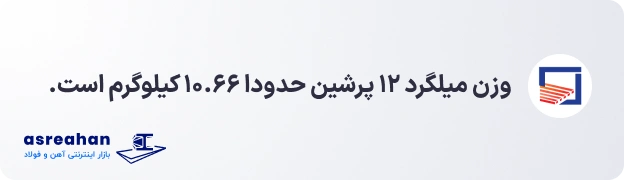 وزن میلگرد ۱۲ پرشین