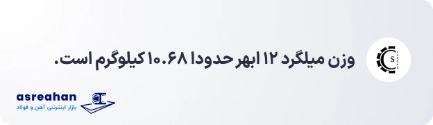 وزن میلگرد ۱۲ ابهر