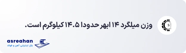 وزن میلگرد ۱۴ ابهر