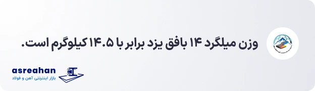 وزن میلگرد ۱۴ بافق