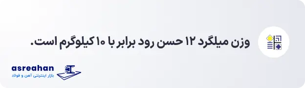 وزن میلگرد ۱۲ حسن رود