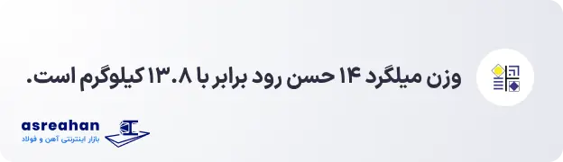 وزن میلگرد ۱۴ حسن رود