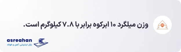 وزن میلگرد ۱۰ ابرکوه
